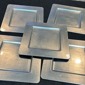 Threshold lot 5 melamine square silver metallic plate charger